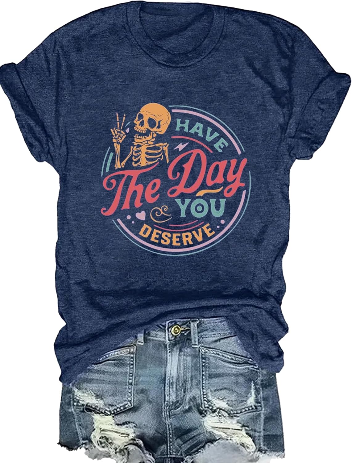 Skeleton Shirt Women Halloween Skeleton T-Shirt Skull Graphic Tees Casual Fall Short Sleeve Funny Casual Athletic Tops - Image 8