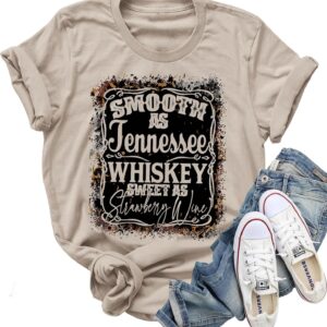 Smooth As Tennessee Women Vintage Country Shirts Nashville Country Concert T Shirt Summer Casual Retro Graphic Tees Top