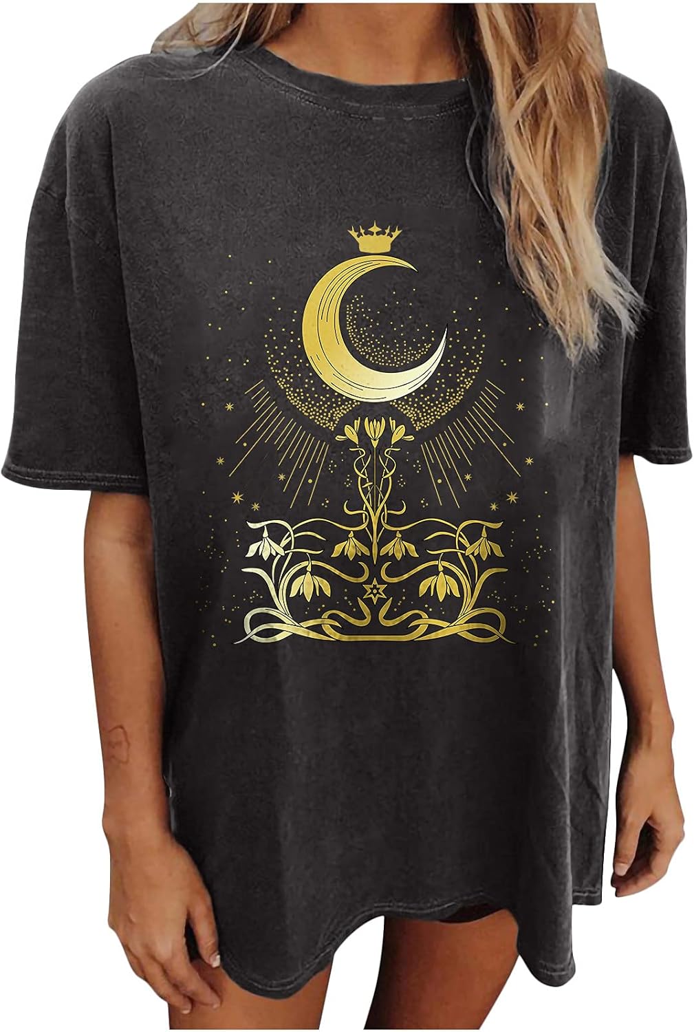 Summer Y2k Tops for Womens, Casual Vintage Short Sleeve T-Shirt, Girls Oversize Loose Round Neck Elastic Tee - Image 6