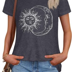 T Shirts for Women Summer Short Sleeve Crewneck Casual Cute Graphic Basic Tees Tops