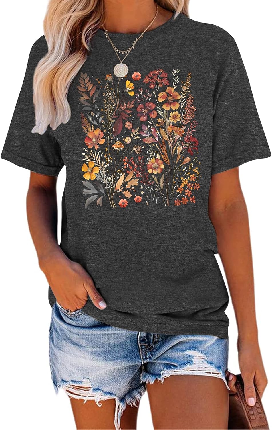 TAKEYAL Women Los Angeles Graphic T Shirts California Letter Print Short Sleeve Tee Loose Casual Tops - Image 11