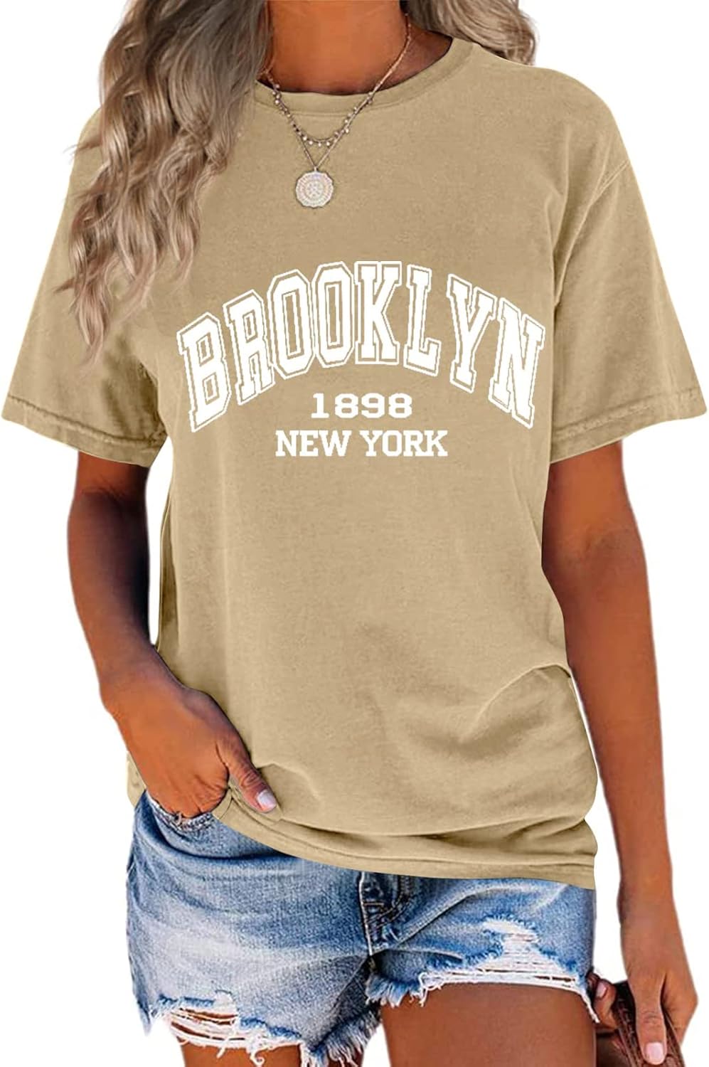 TAKEYAL Women Los Angeles Graphic T Shirts California Letter Print Short Sleeve Tee Loose Casual Tops - Image 17