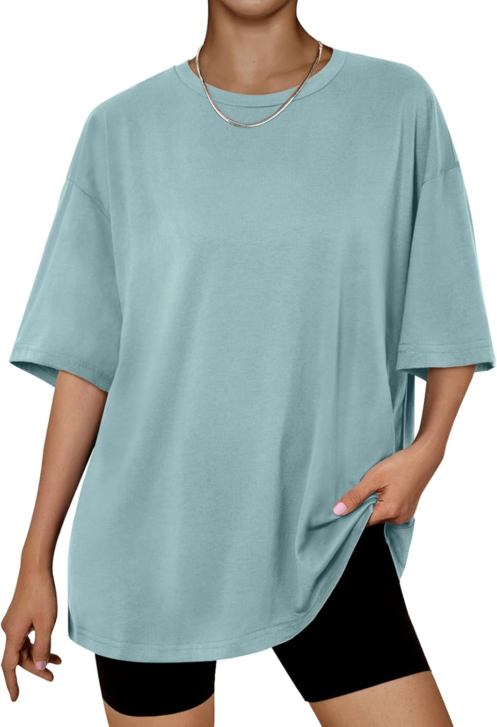 Trendy Queen Womens Oversized Summer T Shirts Fashion Workout Plus Size Tops Short Sleeve Beach Vacation Gym Clothes 2025 - Image 31