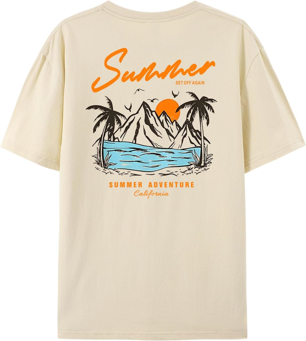 Tuislay Mens Graphic t-Shirts Casual Oversized Letter Print Beach Shirts Baggy Cotton Short Sleeve Tshirt Summer tee Top - Image 4