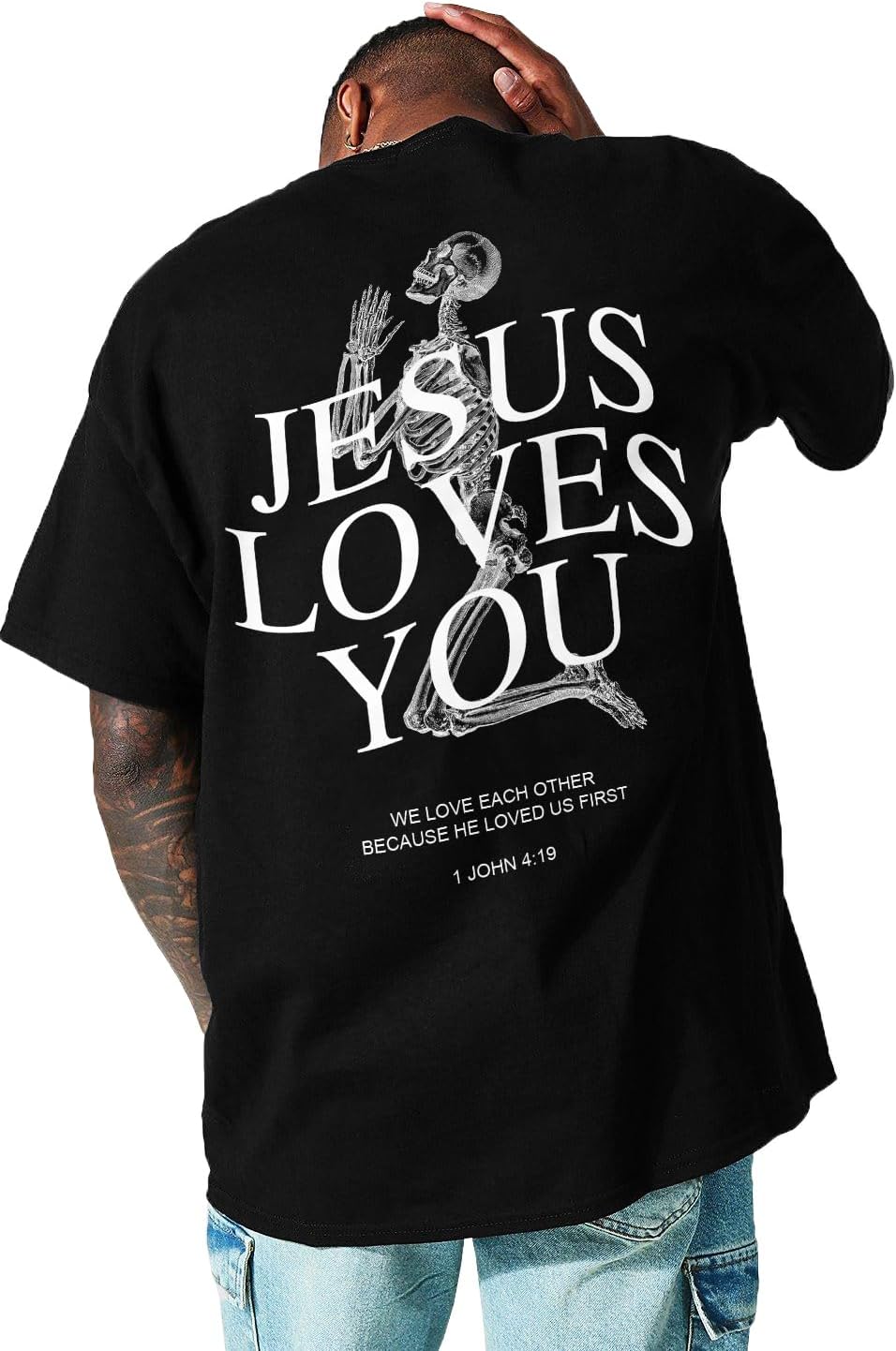 UOUA Mens Graphic Tees Vintage T-Shirts Oversized Letter Print Casual Crewneck Cotton Top Short Sleeve Rapper Streetwear - Image 21