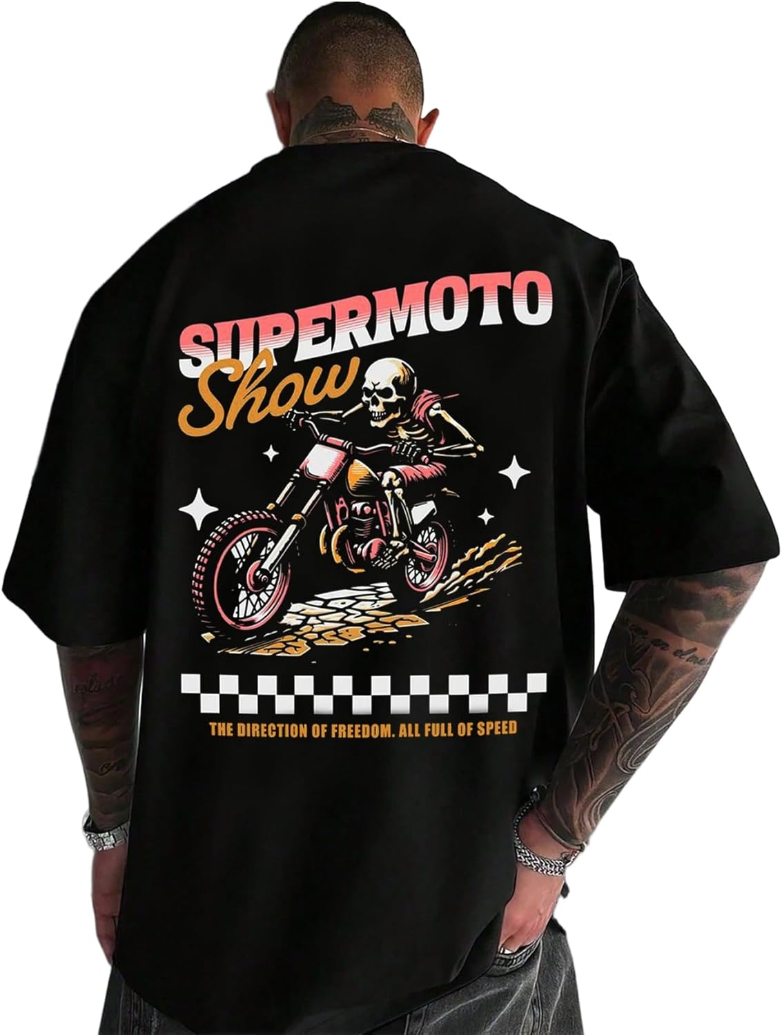 UOUA Mens Graphic Tees Vintage T-Shirts Oversized Letter Print Casual Crewneck Cotton Top Short Sleeve Rapper Streetwear - Image 8