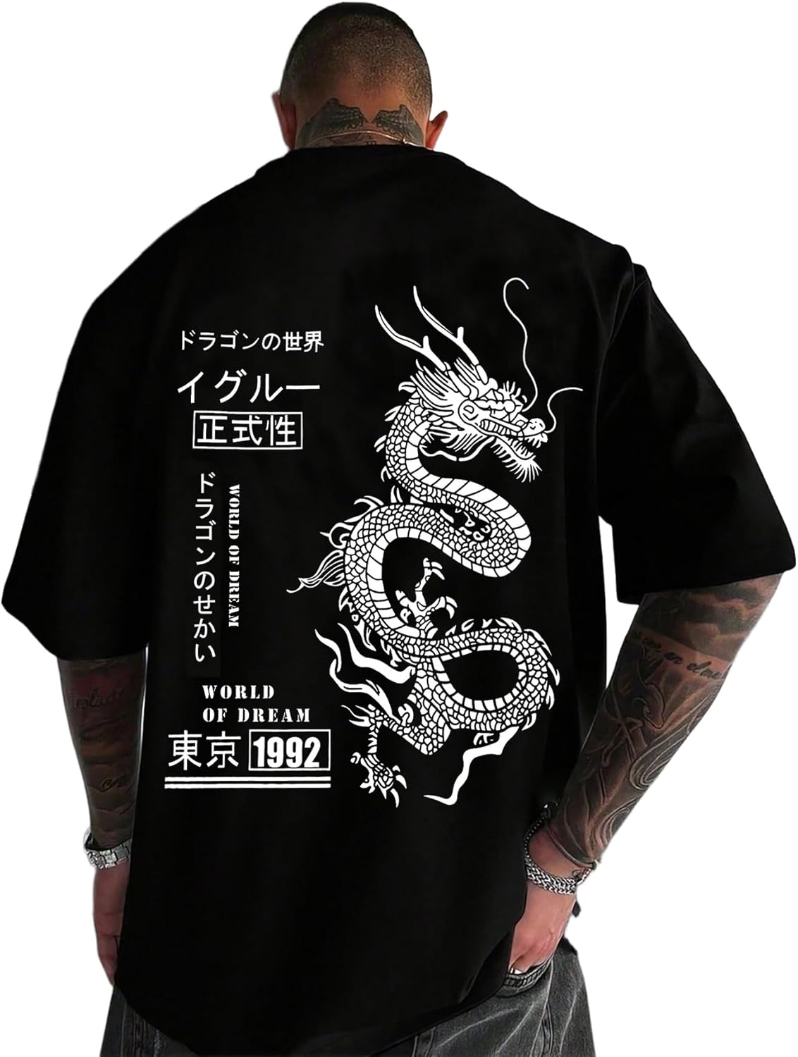 UOUA Mens Graphic Tees Vintage T-Shirts Oversized Letter Print Casual Crewneck Cotton Top Short Sleeve Rapper Streetwear - Image 15