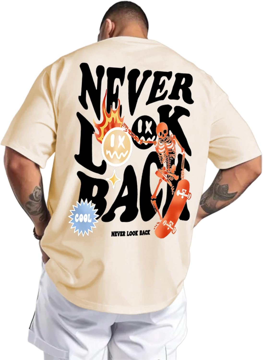 UOUA Mens Graphic Tees Vintage T-Shirts Oversized Letter Print Casual Crewneck Cotton Top Short Sleeve Rapper Streetwear - Image 10