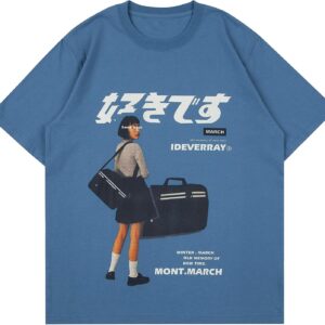 Vamtac Graphic Tees Mens Graphic T-Shirts Japanese Y2k Shirt Vintage Tee Harajuku Tops