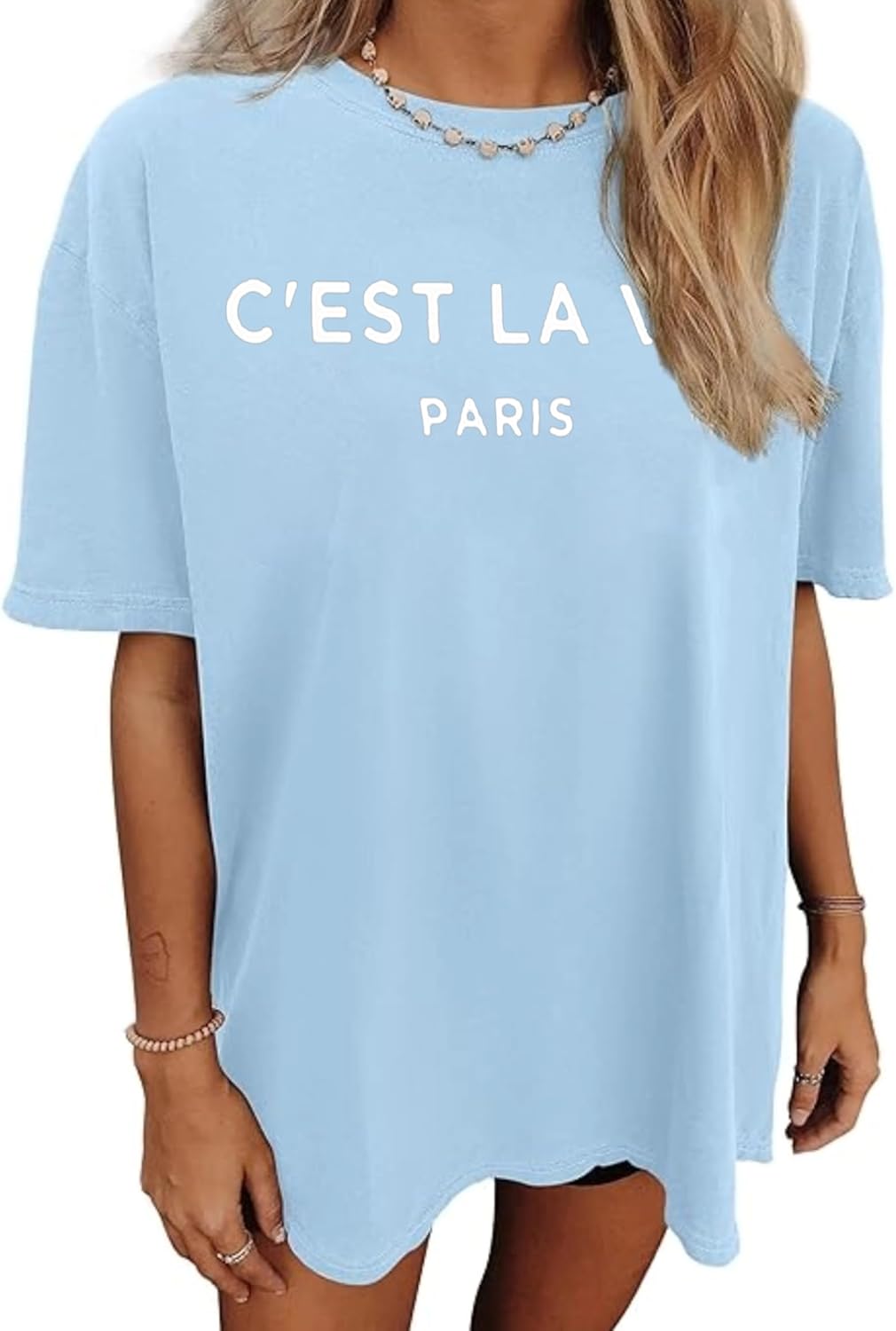 vblane Oversized T Shirts for Women Short Sleeve Summer Loose Vintage Graphic Tees - Image 25