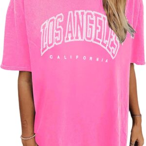 vblane Oversized T Shirts for Women Short Sleeve Summer Loose Vintage Graphic Tees