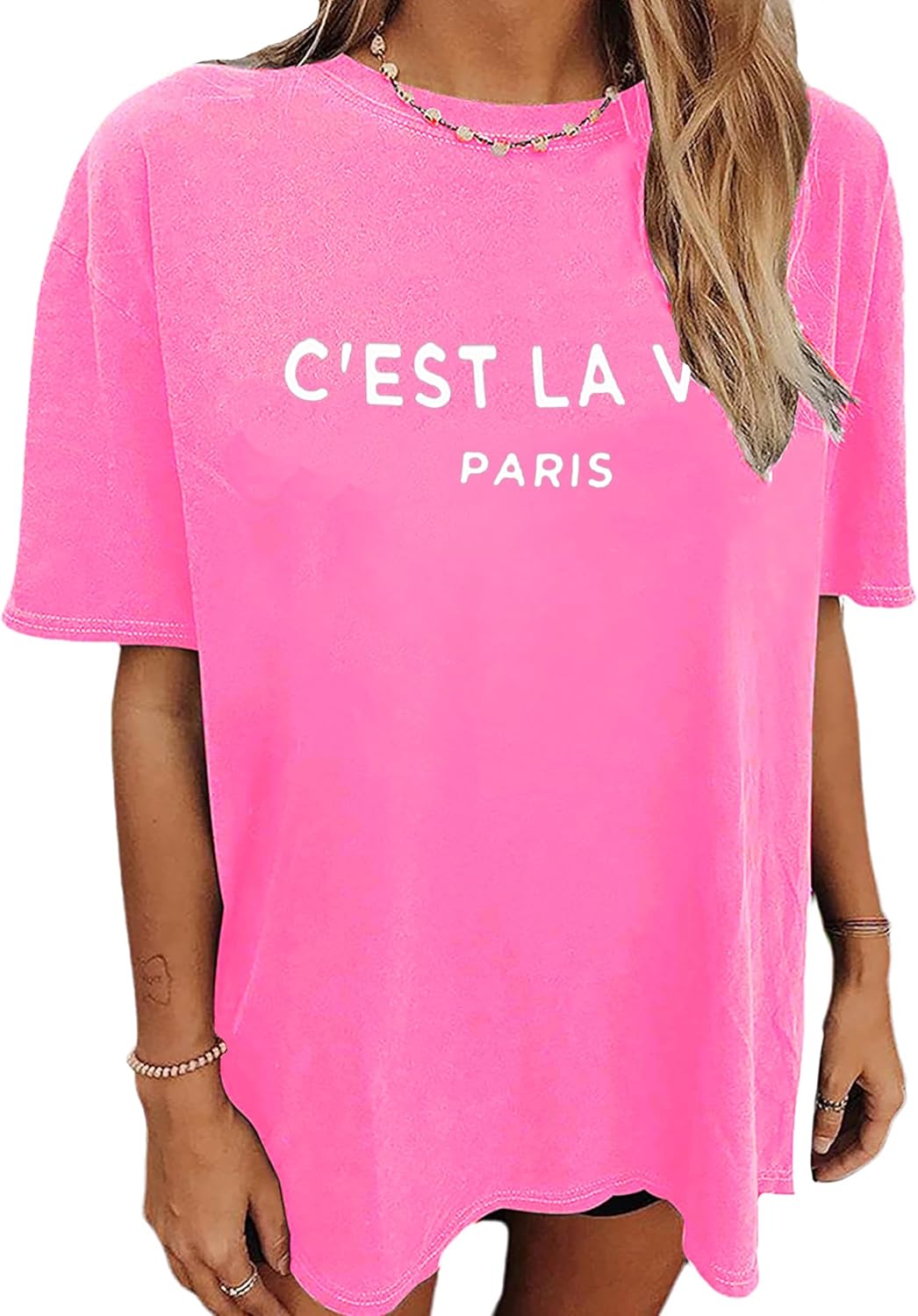 vblane Oversized T Shirts for Women Short Sleeve Summer Loose Vintage Graphic Tees - Image 17