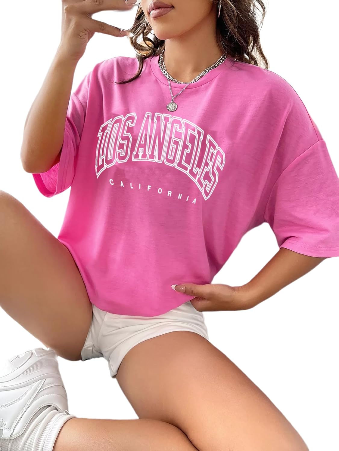 vblane Oversized T Shirts for Women Short Sleeve Summer Loose Vintage Graphic Tees - Image 3