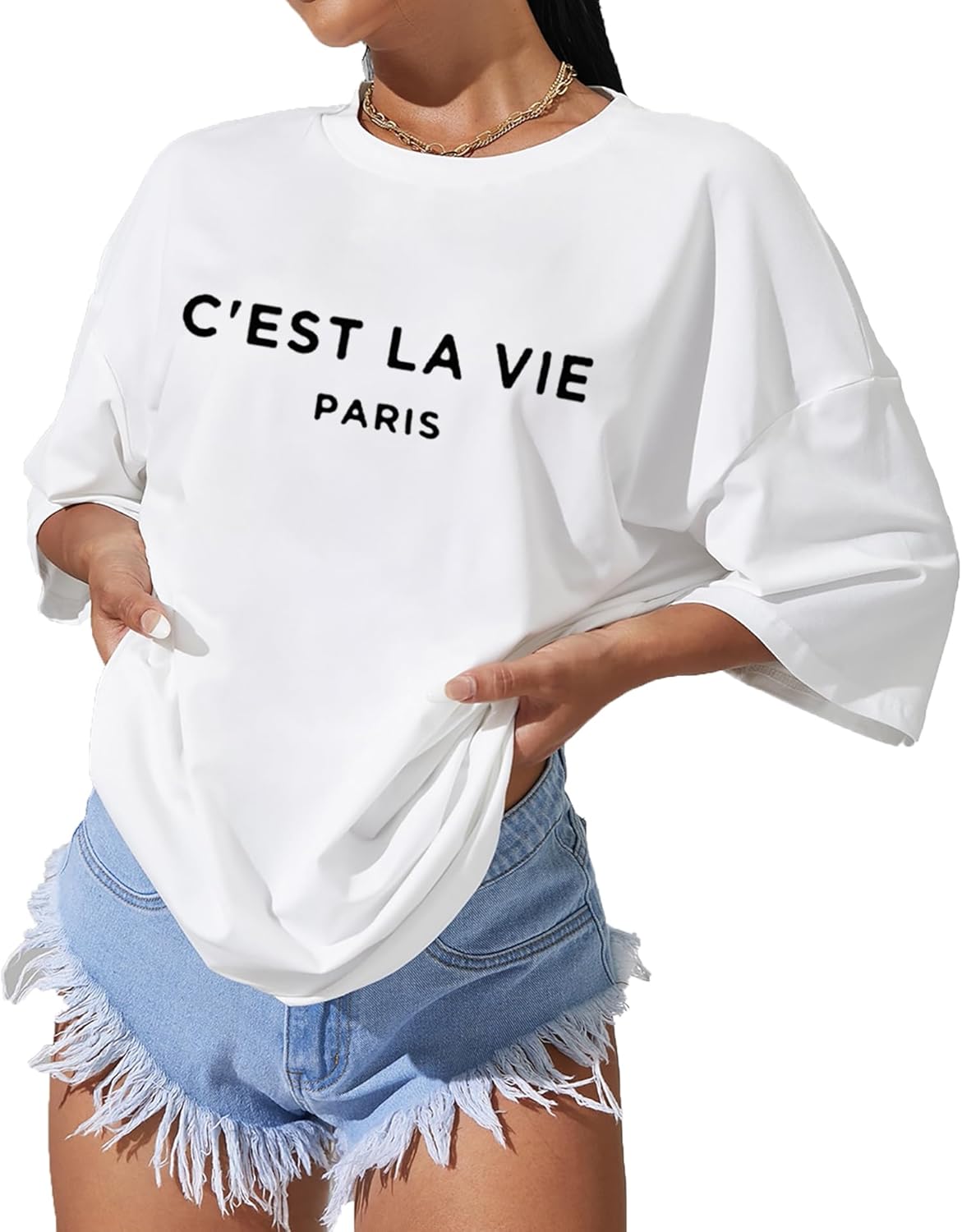 vblane Oversized T Shirts for Women Short Sleeve Summer Loose Vintage Graphic Tees - Image 12