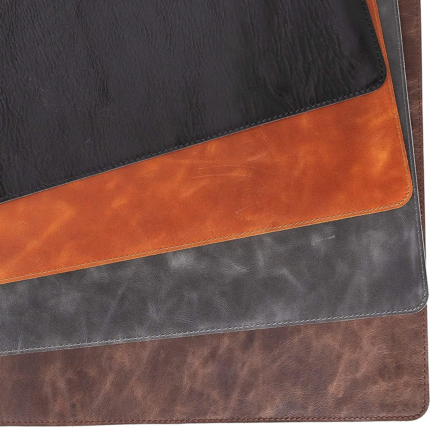 Venito Premium Leather Desk Mat (31.5 X 14.6 inch) - Medium Mouse Mat for Home Office Accessories (Antique Brown) - Image 9