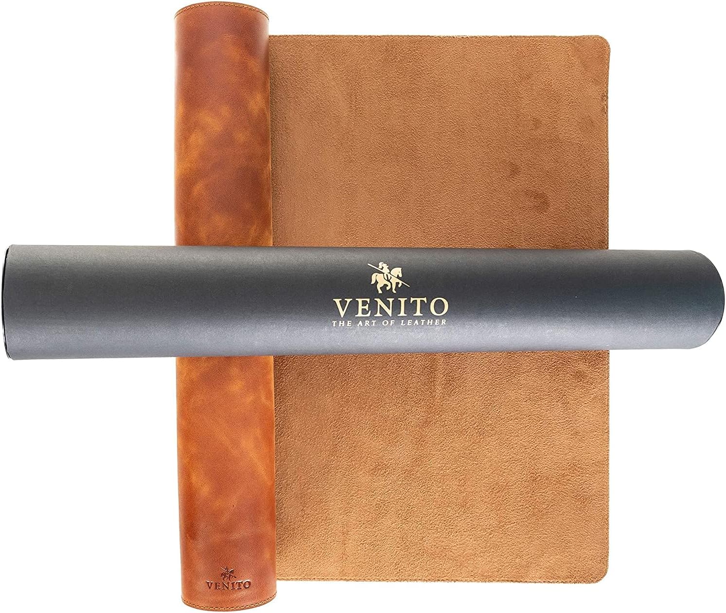 Venito Premium Leather Desk Mat (31.5 X 14.6 inch) - Medium Mouse Mat for Home Office Accessories (Antique Brown)