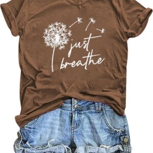 Vintage Floral T Shirts for Women Boho Wildflower Graphic Tees Cute Short Sleeve Casual Tops