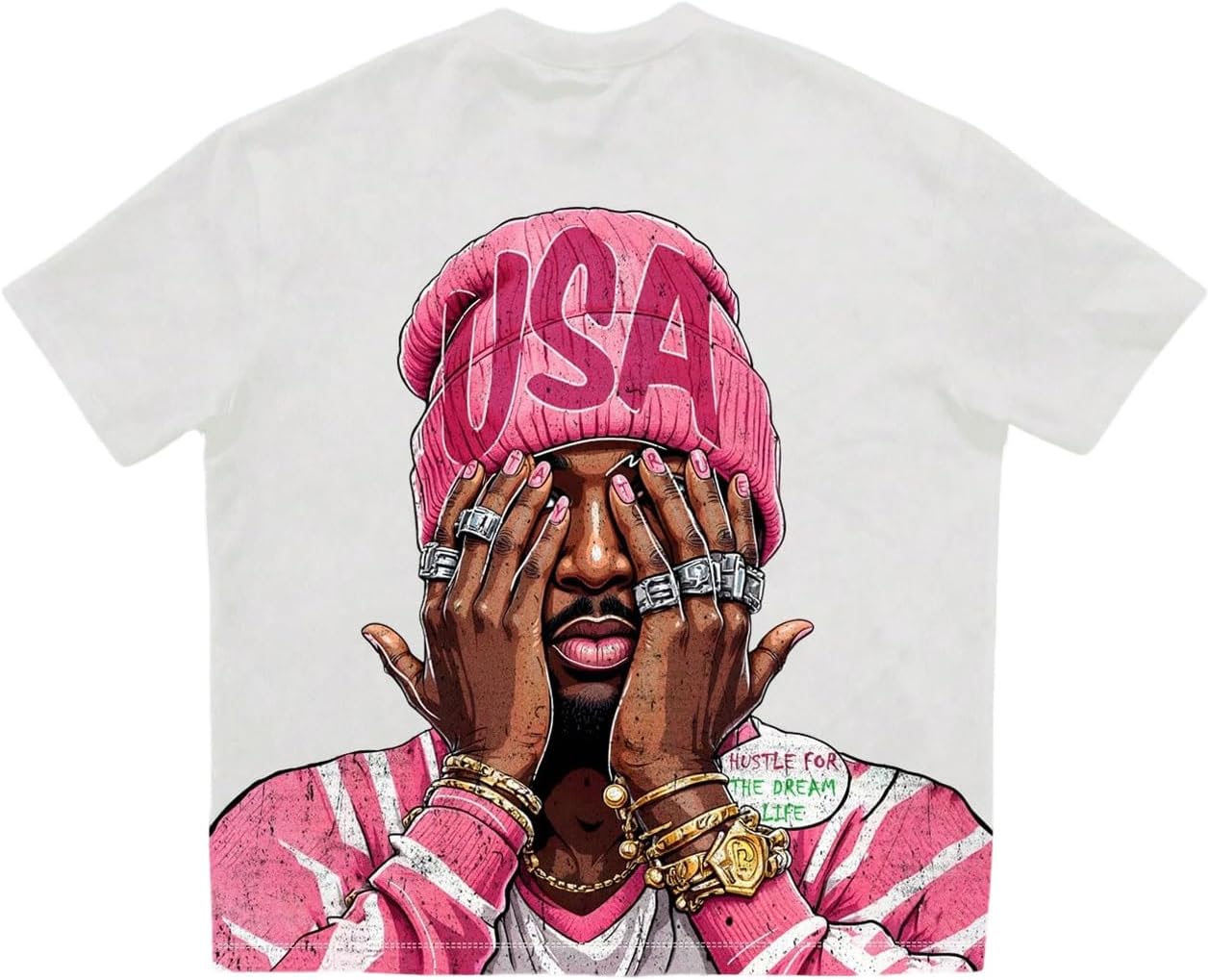 VIPWOLF Men's Cartoon Graphic Tee Shirts Y2K Short Sleeve Crew Neck Summer - Image 9