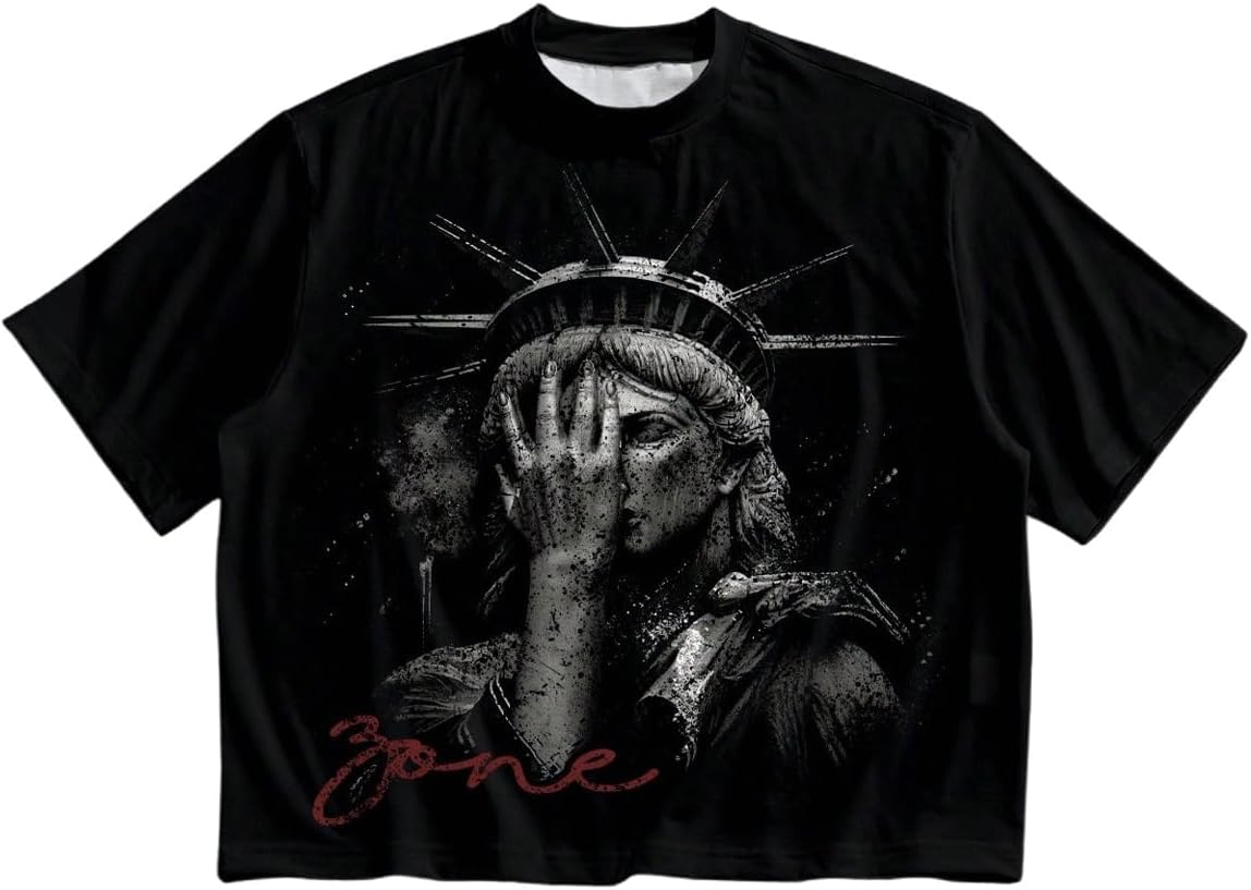 VIPWOLF Men's Cartoon Graphic Tee Shirts Y2K Short Sleeve Crew Neck Summer - Image 16