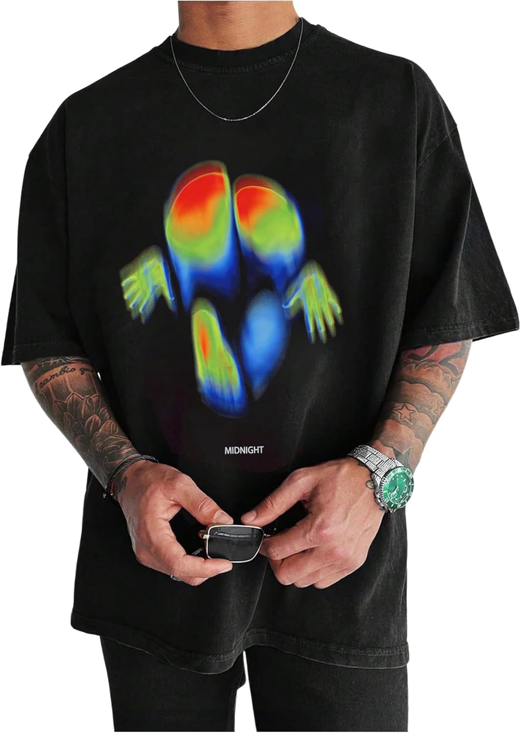 VIPWOLF Men's Cartoon Graphic Tee Shirts Y2K Short Sleeve Crew Neck Summer - Image 7