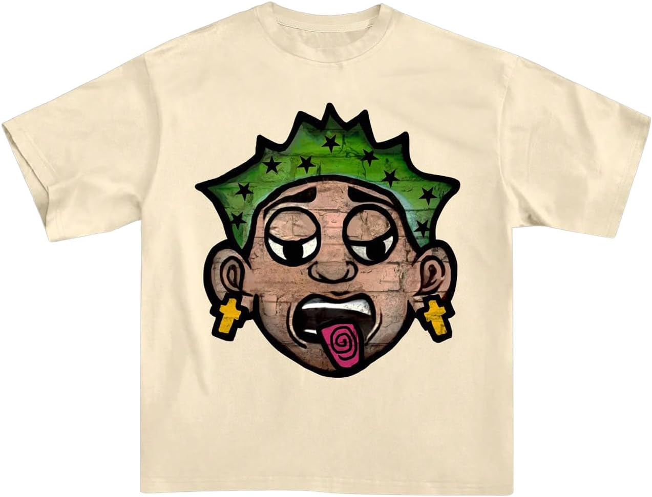 VIPWOLF Men's Cartoon Graphic Tee Shirts Y2K Short Sleeve Crew Neck Summer - Image 34