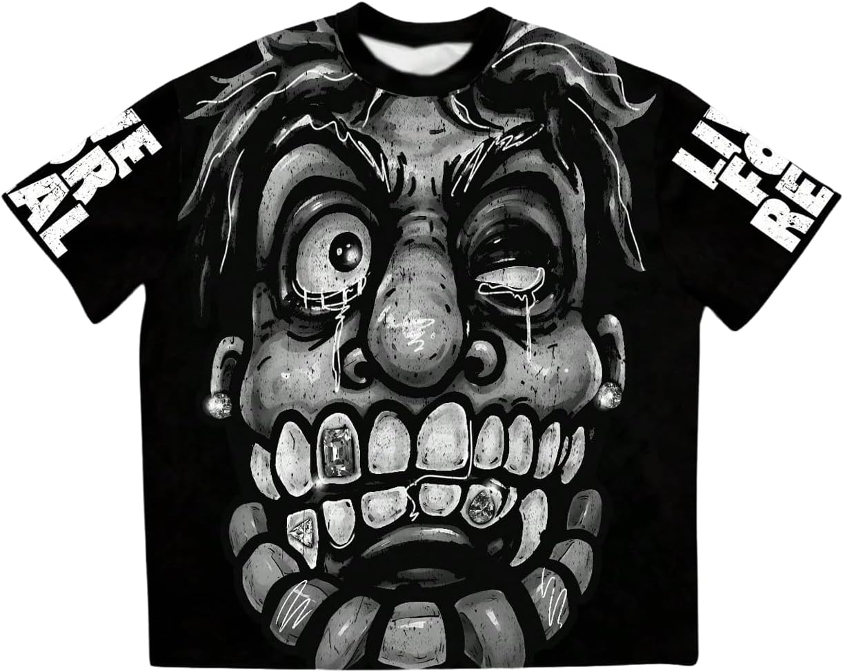 VIPWOLF Men's Cartoon Graphic Tee Shirts Y2K Short Sleeve Crew Neck Summer - Image 31