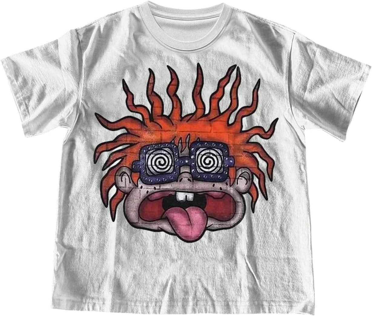 VIPWOLF Men's Cartoon Graphic Tee Shirts Y2K Short Sleeve Crew Neck Summer - Image 6