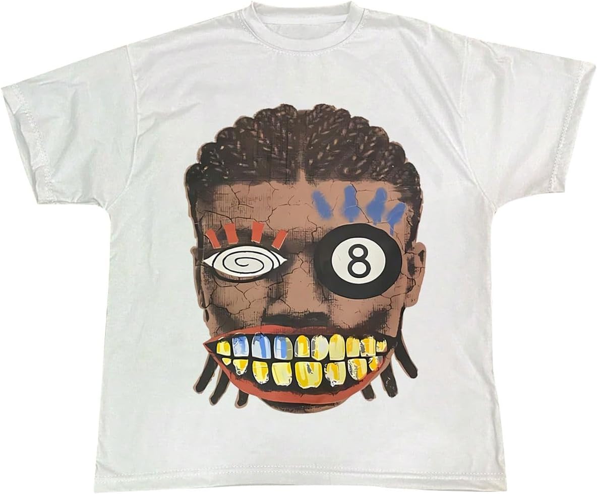 VIPWOLF Men's Cartoon Graphic Tee Shirts Y2K Short Sleeve Crew Neck Summer - Image 32