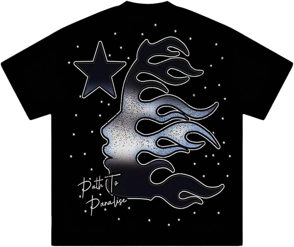 VIPWOLF Men's Cartoon Graphic Tee Shirts Y2K Short Sleeve Crew Neck Summer - Image 33