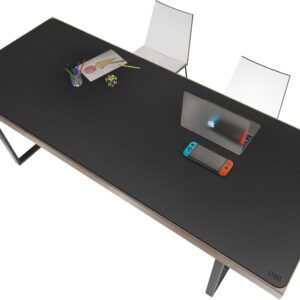Vyaaa 78.7"x31.5" PU Leather Large Desk Mat (Black) - XXL Extended Mouse pad, Office Desk Protector, Non-Slip Computer Desk pad for Office, Gaming, Home