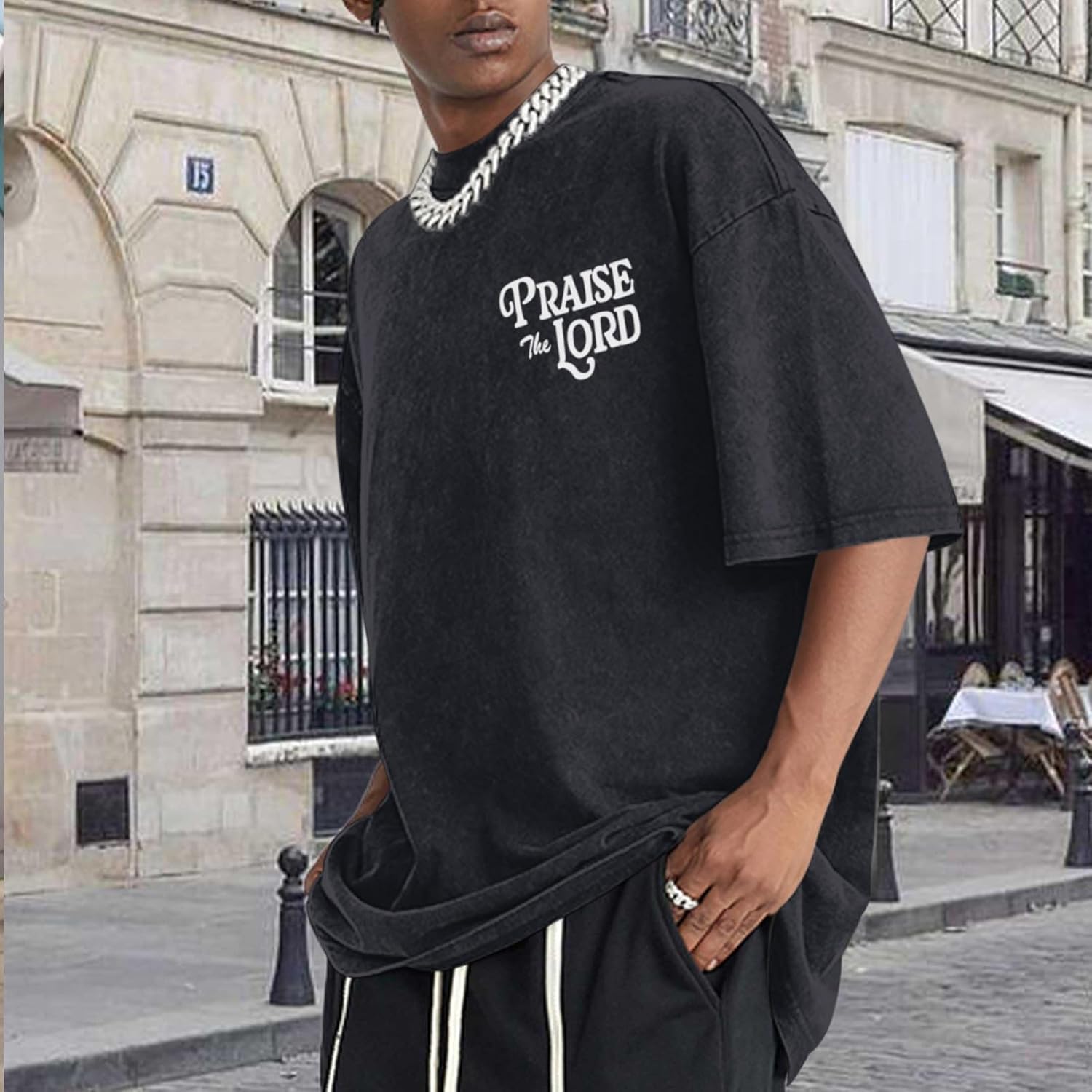 Wedsadl Christian Jesus Shirts for Men Religious Praise The Lord Bible Verse Shirt Oversized Graphic Tees Acid Wash Tshirt - Image 3