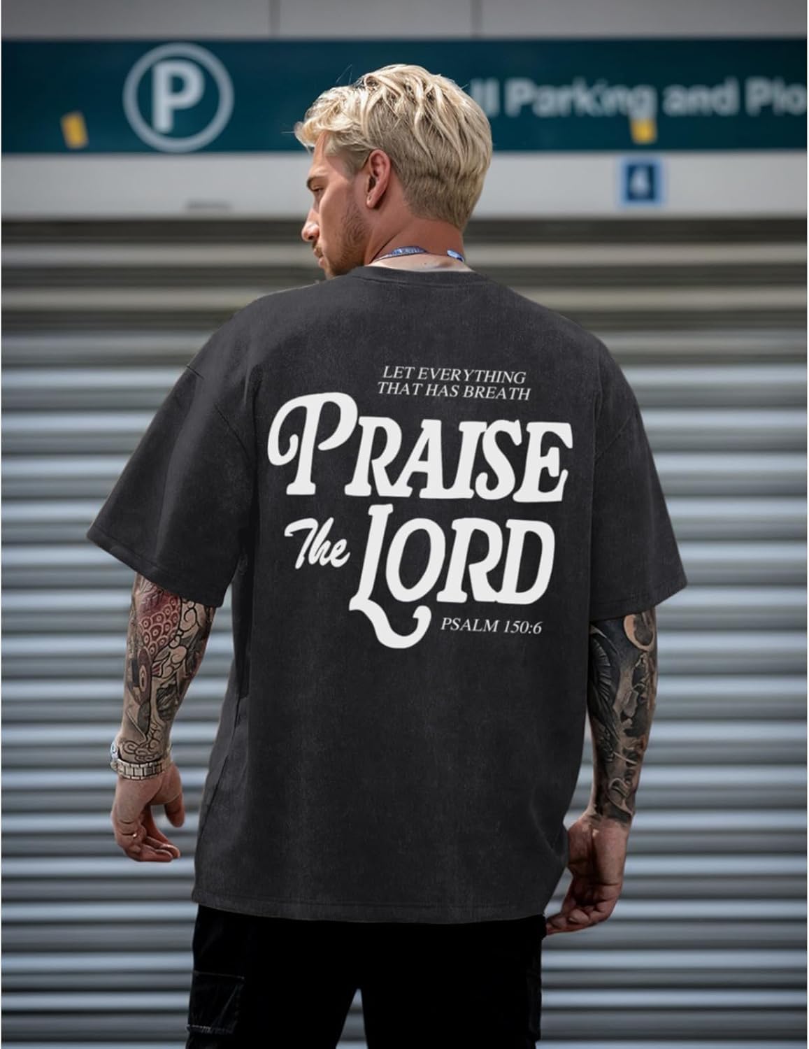 Wedsadl Christian Jesus Shirts for Men Religious Praise The Lord Bible Verse Shirt Oversized Graphic Tees Acid Wash Tshirt - Image 5