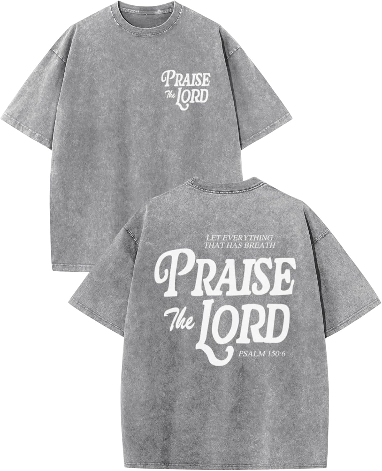 Wedsadl Christian Jesus Shirts for Men Religious Praise The Lord Bible Verse Shirt Oversized Graphic Tees Acid Wash Tshirt - Image 8