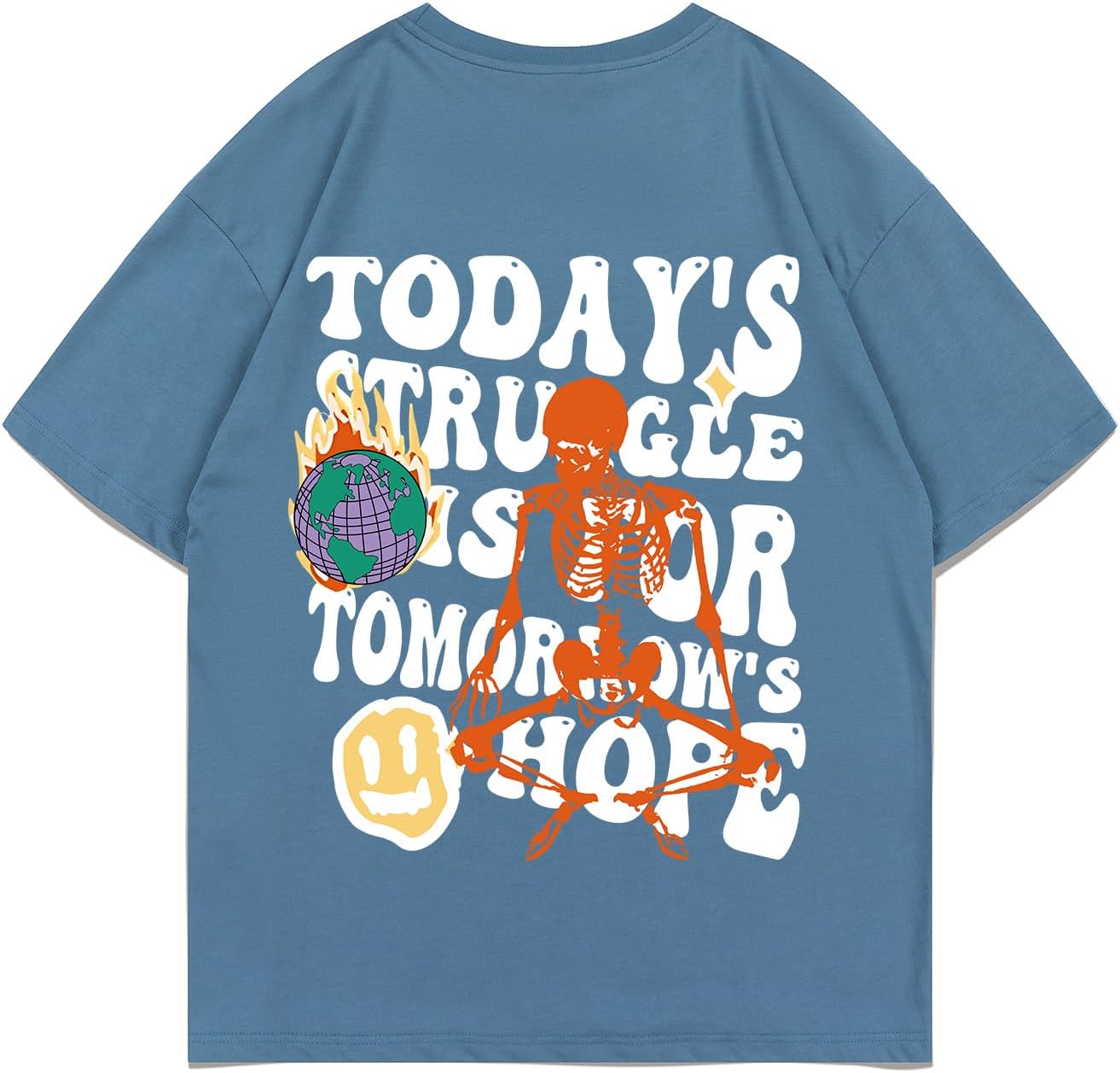 Weiyuqi Oversized Graphic Tshirt for Men Letter Print Vintage T Shirt Tees Casual Loose Fit Retro Streetwear Shirts Tops - Image 11