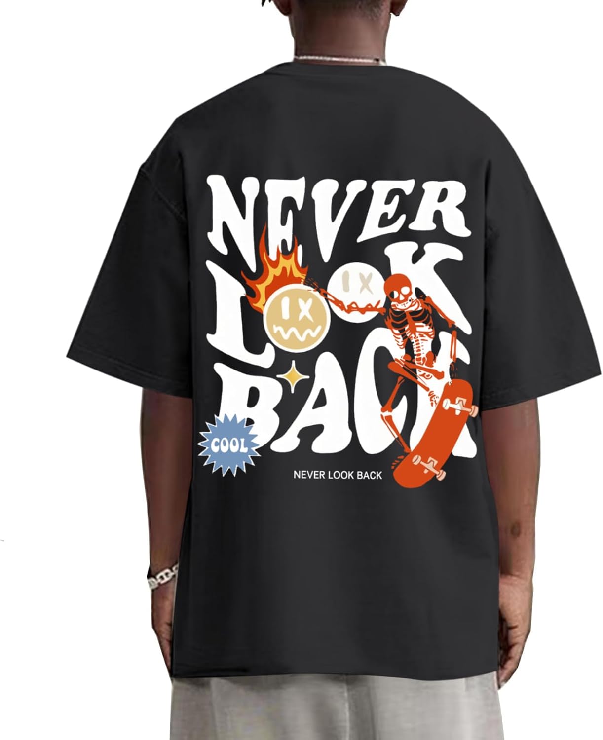 Weiyuqi Oversized Graphic Tshirt for Men Letter Print Vintage T Shirt Tees Casual Loose Fit Retro Streetwear Shirts Tops - Image 16