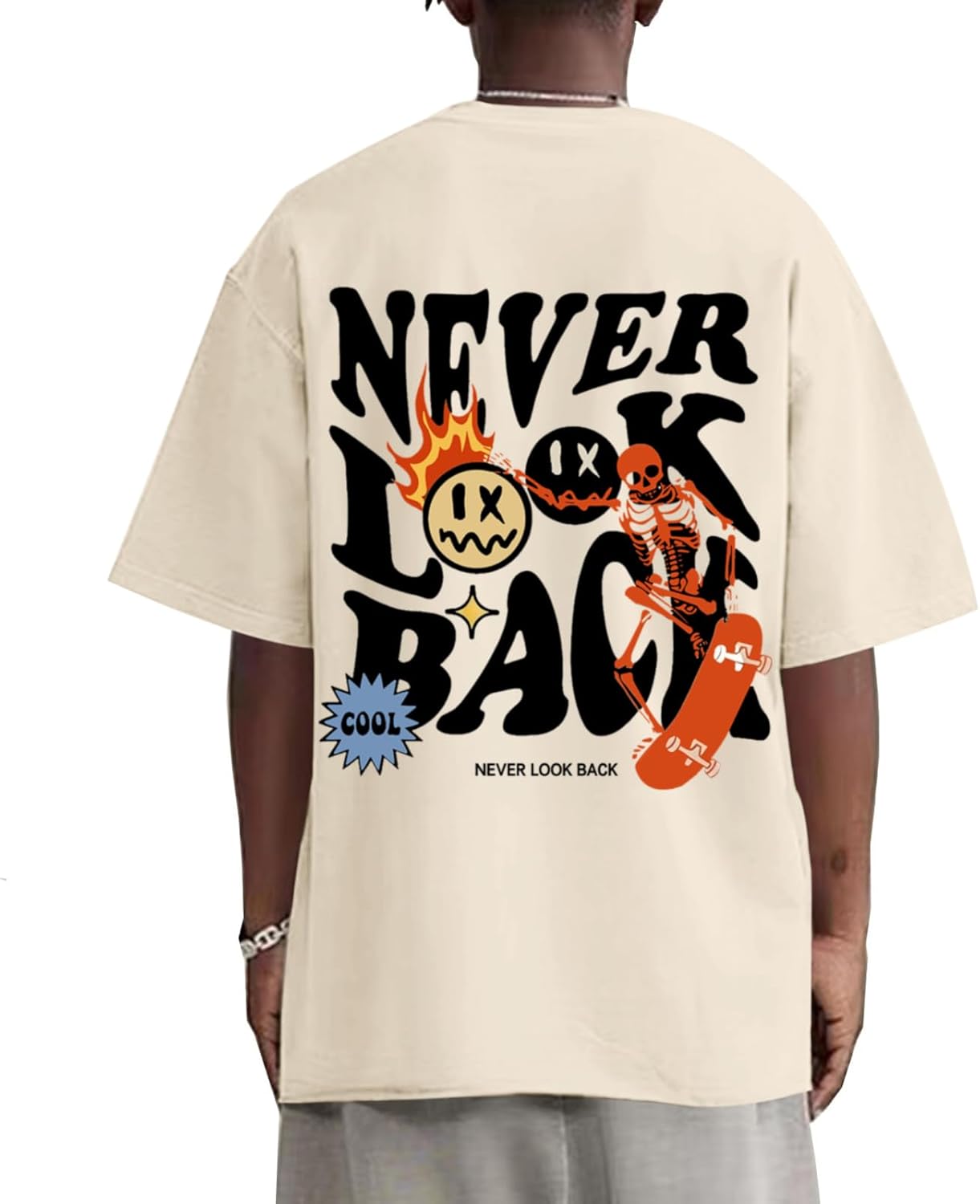 Weiyuqi Oversized Graphic Tshirt for Men Letter Print Vintage T Shirt Tees Casual Loose Fit Retro Streetwear Shirts Tops - Image 15