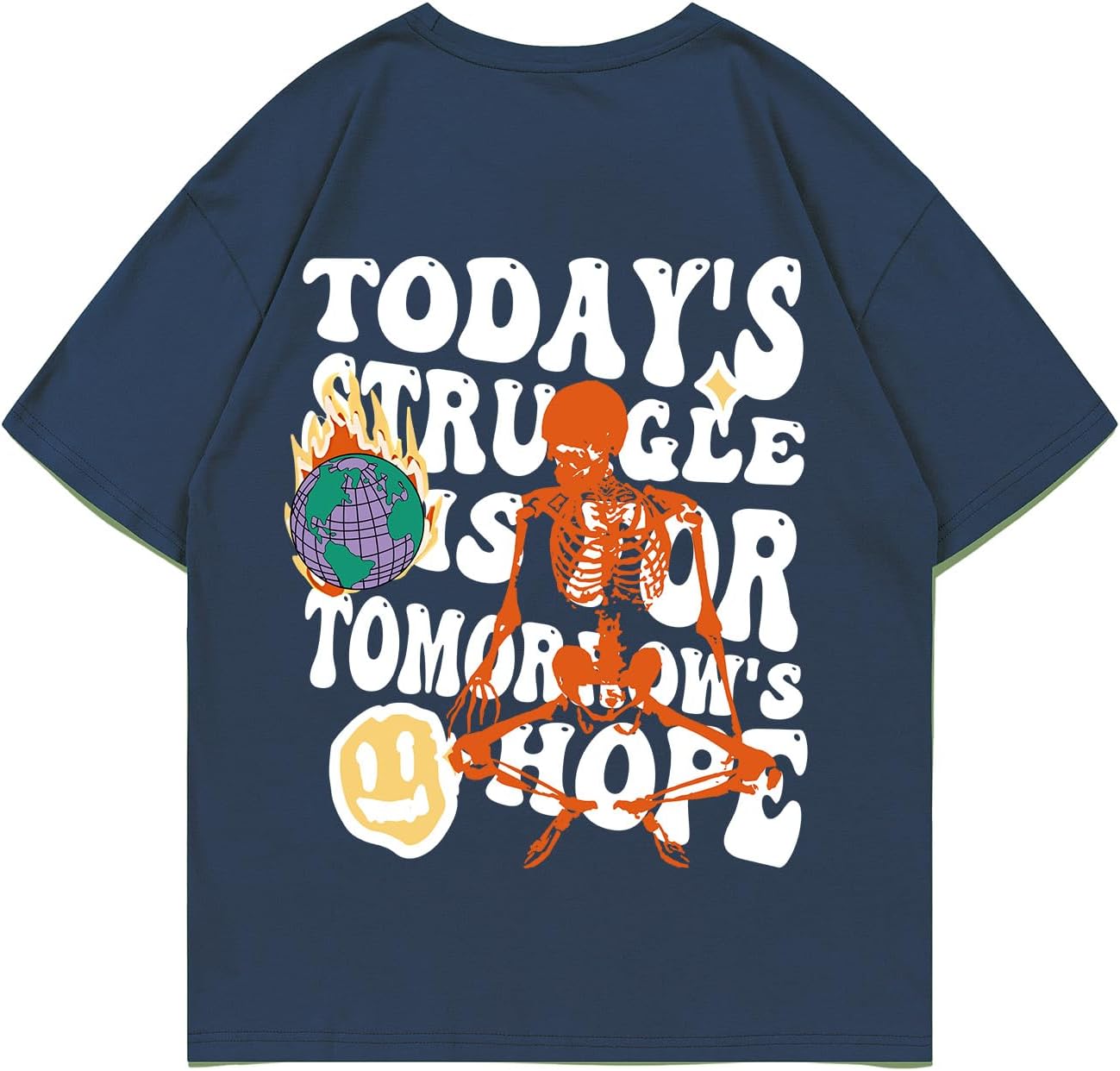 Weiyuqi Oversized Graphic Tshirt for Men Letter Print Vintage T Shirt Tees Casual Loose Fit Retro Streetwear Shirts Tops - Image 10