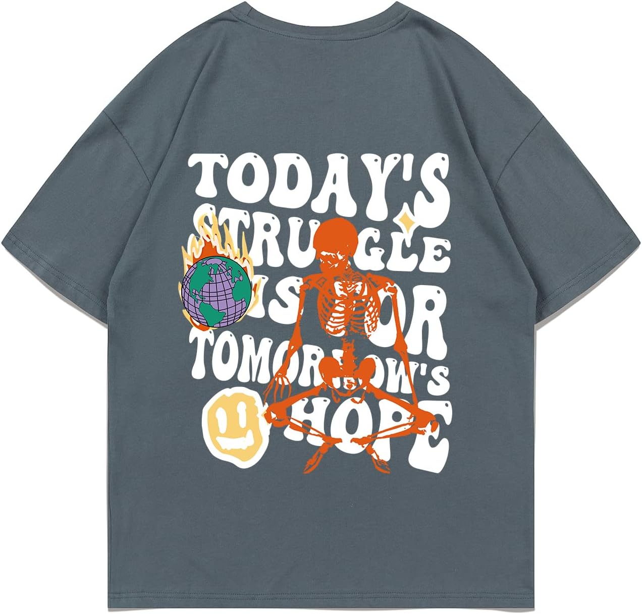 Weiyuqi Oversized Graphic Tshirt for Men Letter Print Vintage T Shirt Tees Casual Loose Fit Retro Streetwear Shirts Tops - Image 14