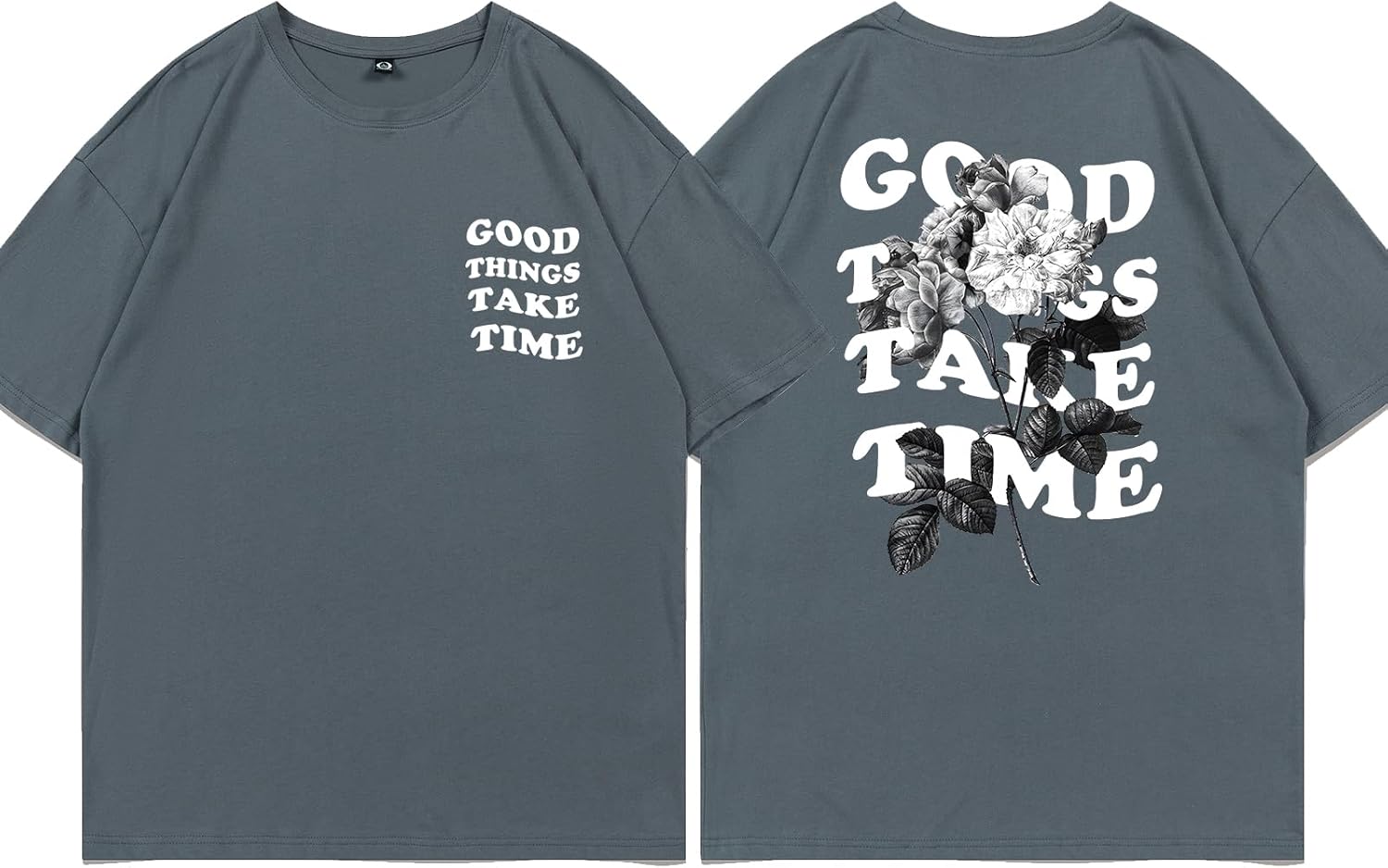 Werbavi Vintage Graphic Tees for Men Oversized Floral Letter Print Retro Streetwear T Shirts Casual Loose Fit Cotton Tops - Image 4