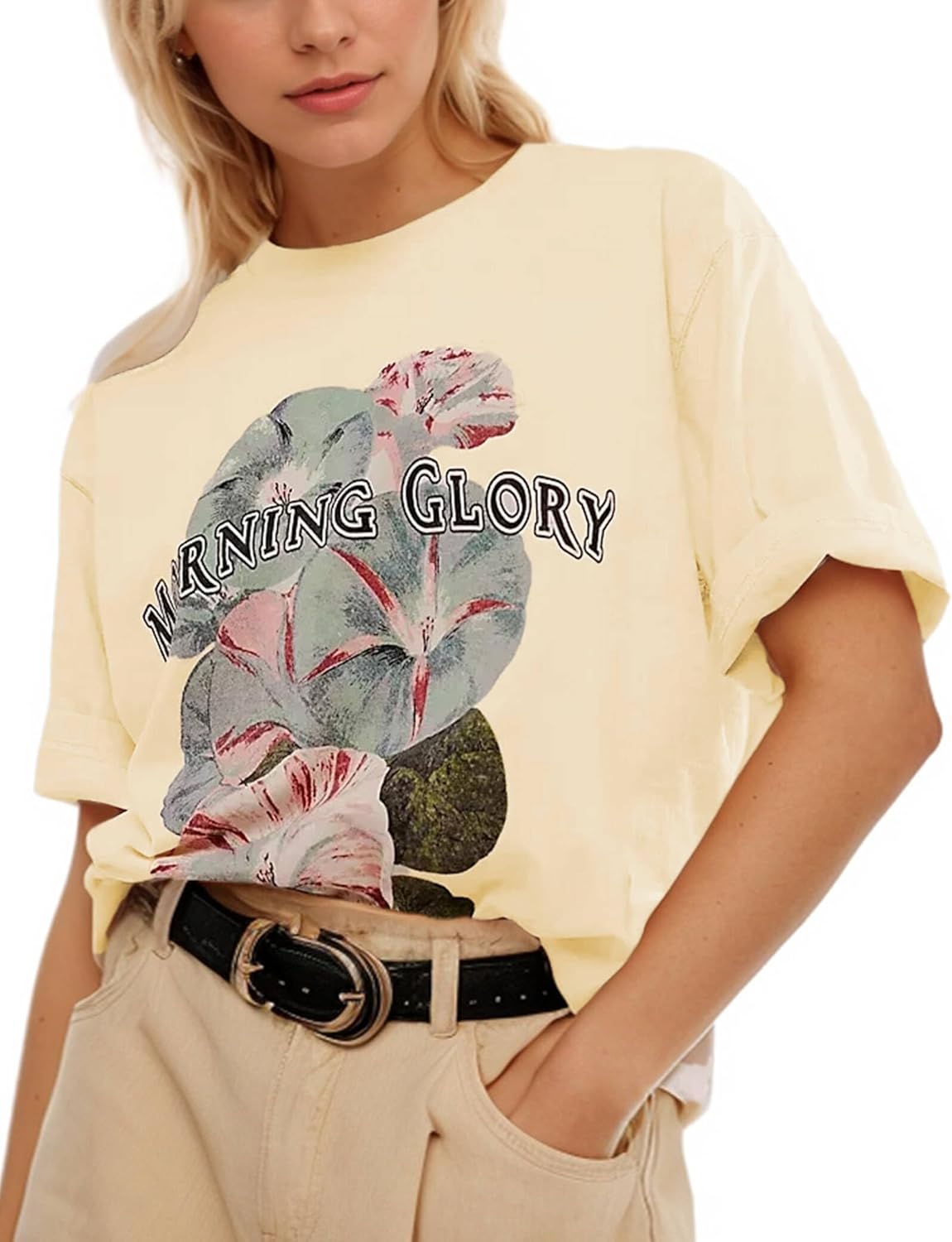 Women's Cottton Oversized Harvest Vintage Floral Graphic Tees Y2K Tops Summer Casual Streetwear - Image 8