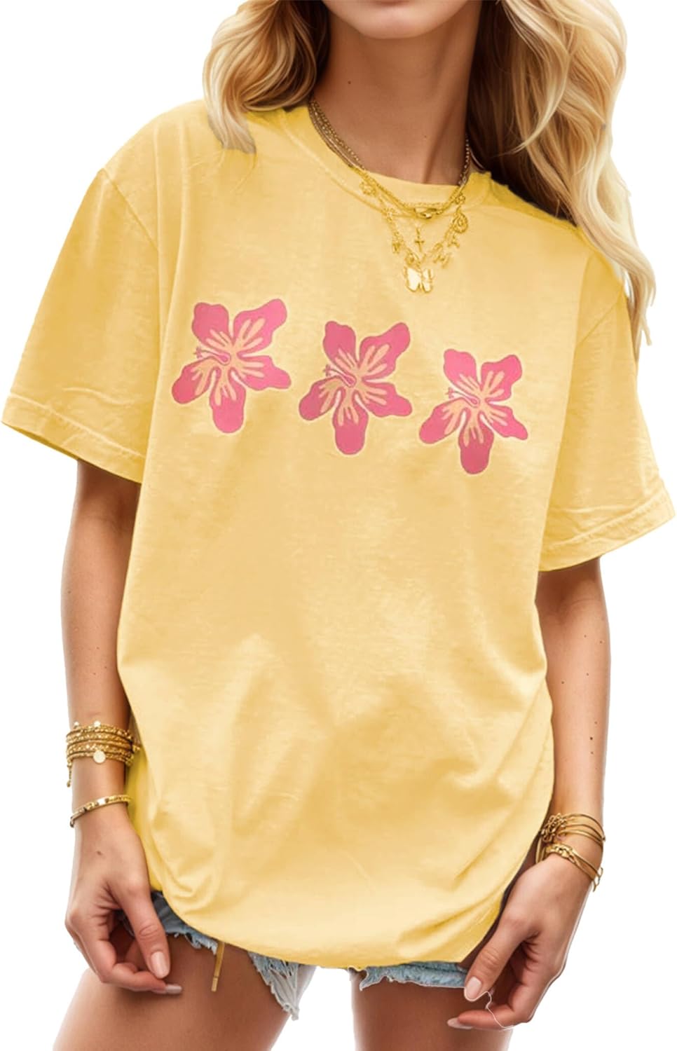 Women's Cottton Oversized Harvest Vintage Floral Graphic Tees Y2K Tops Summer Casual Streetwear - Image 10