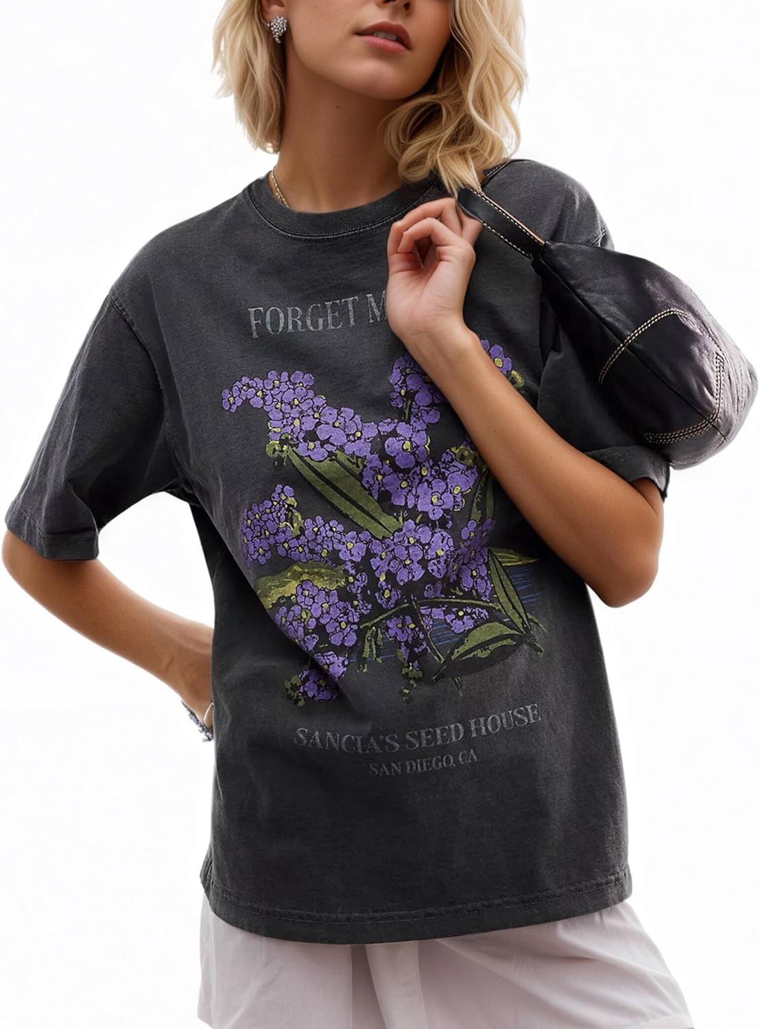 Women's Cottton Oversized Harvest Vintage Floral Graphic Tees Y2K Tops Summer Casual Streetwear - Image 16