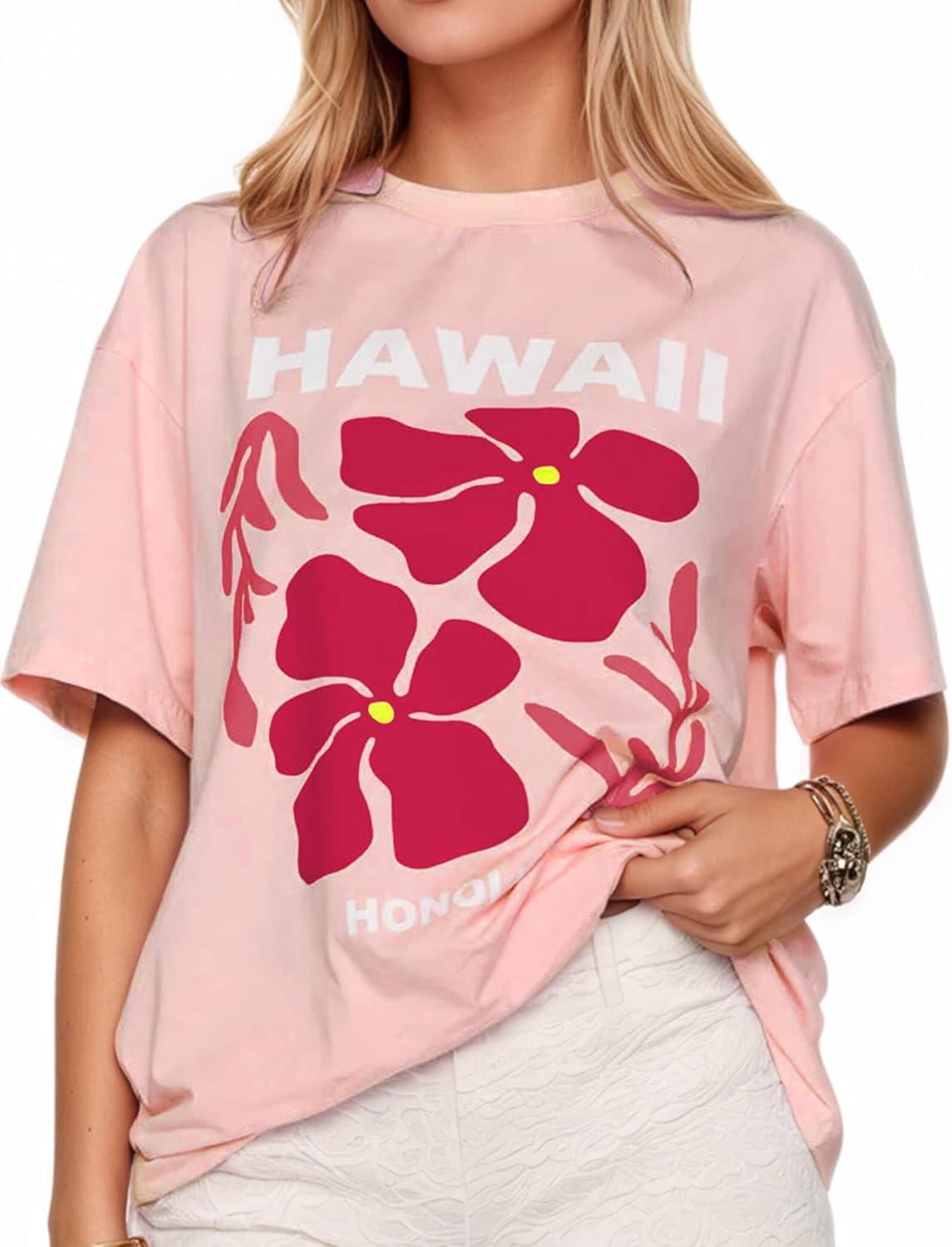 Women's Cottton Oversized Harvest Vintage Floral Graphic Tees Y2K Tops Summer Casual Streetwear - Image 17