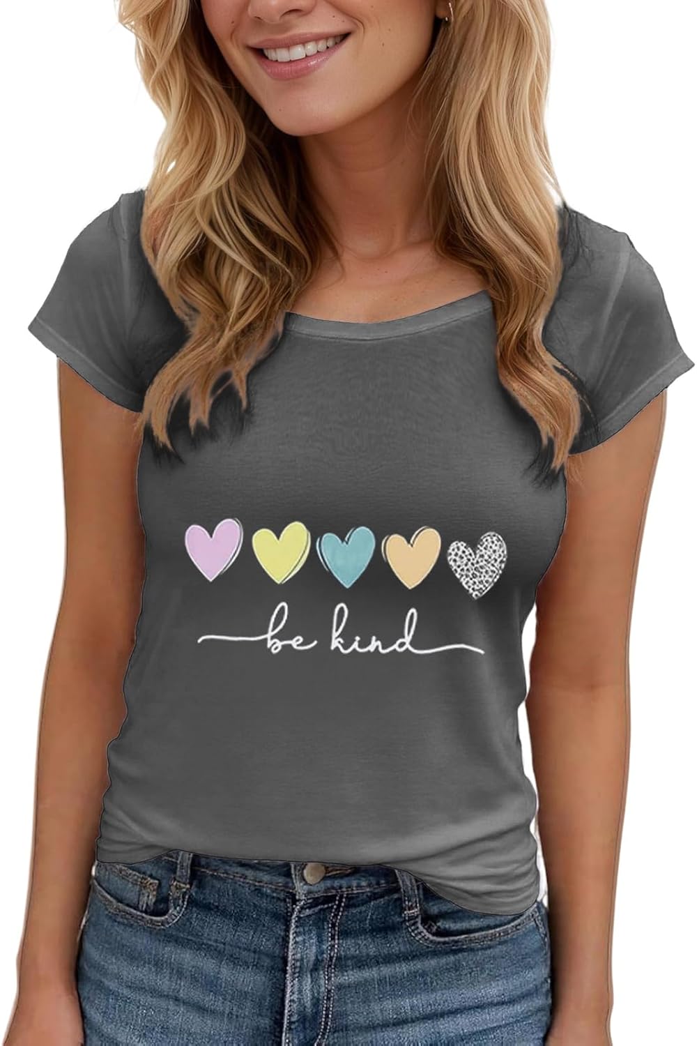 Women's Floral T-Shirts Graphic Loose Tees Sunflower Graphic Summer Short Sleeve Boho Casual Tops - Image 24