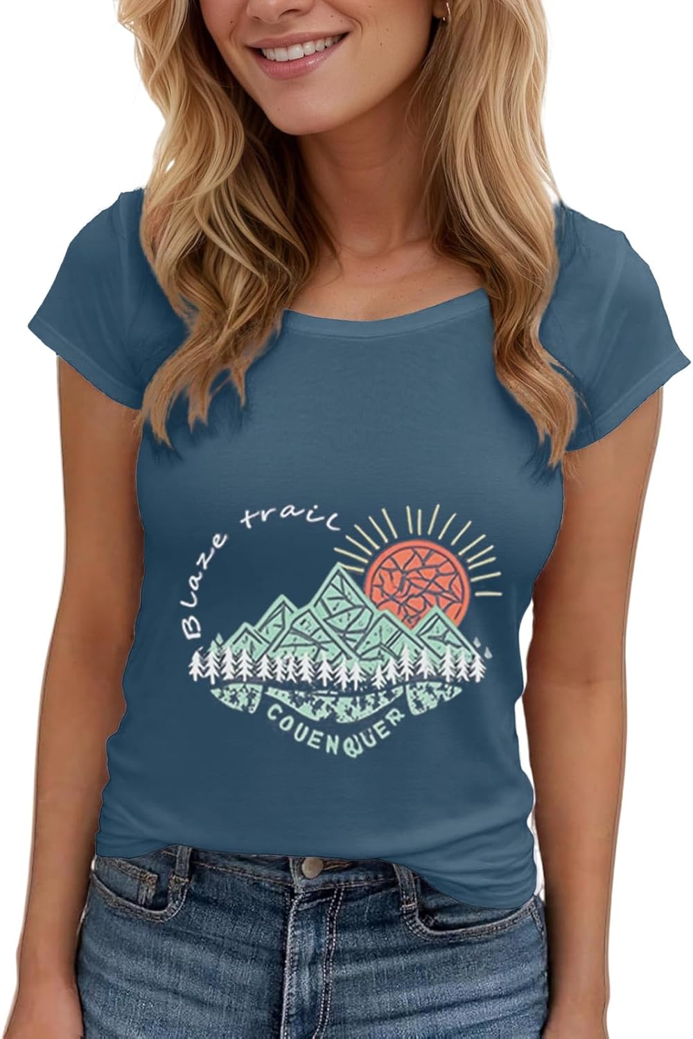 Women's Floral T-Shirts Graphic Loose Tees Sunflower Graphic Summer Short Sleeve Boho Casual Tops - Image 14