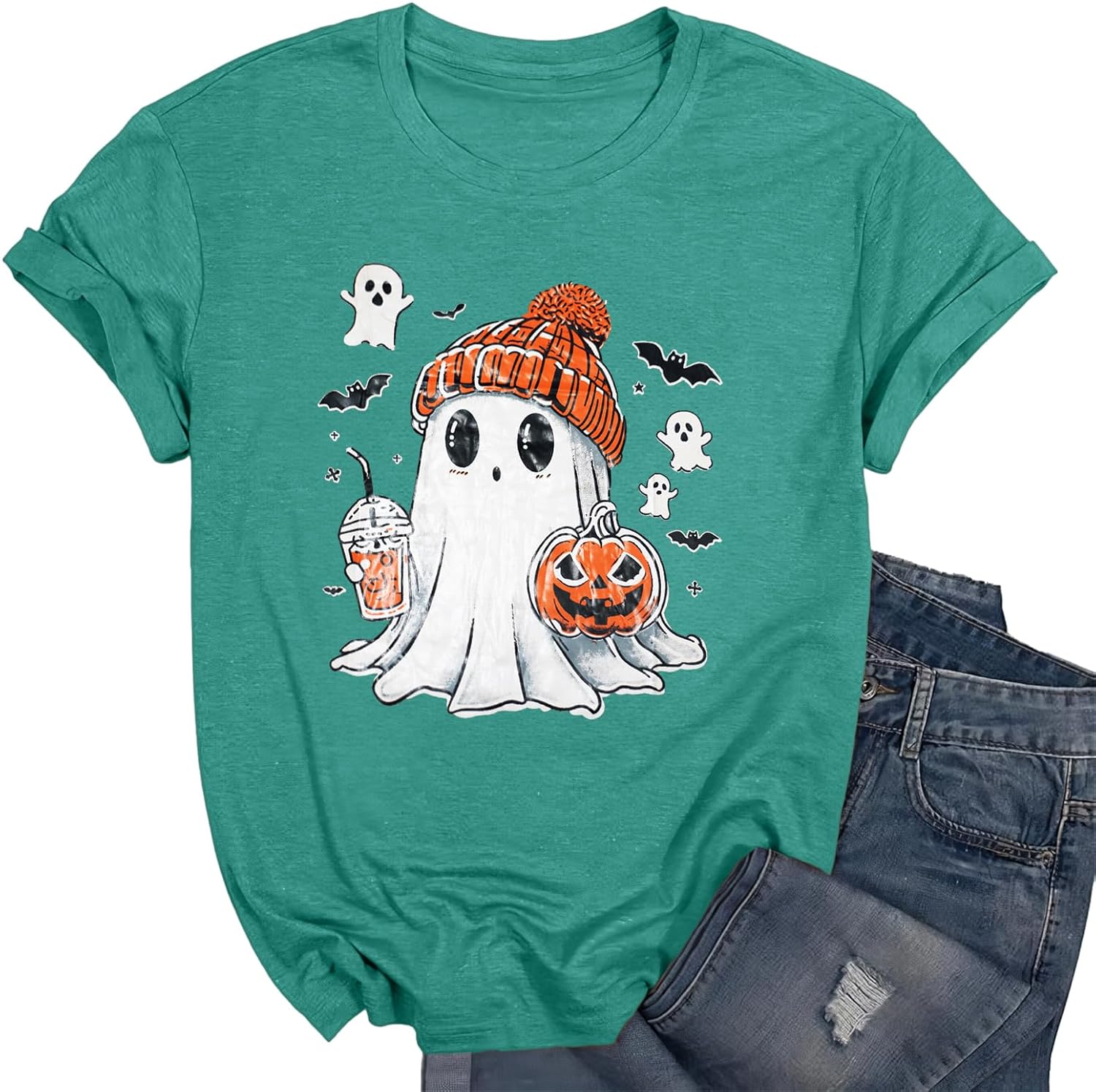 Women's Floral T-Shirts Graphic Loose Tees Sunflower Graphic Summer Short Sleeve Boho Casual Tops - Image 29