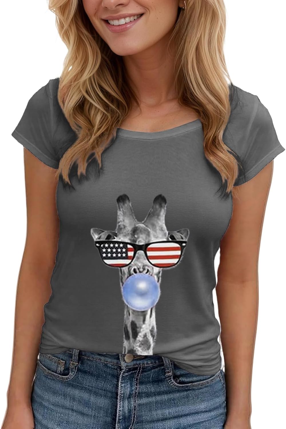 Women's Floral T-Shirts Graphic Loose Tees Sunflower Graphic Summer Short Sleeve Boho Casual Tops - Image 31