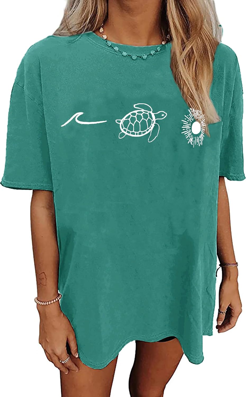 Womens Oversized Tshirt Flower Graphic Tees Nashville Music Short Sleeve Shirts Summer Casual Loose Beach Tops - Image 3