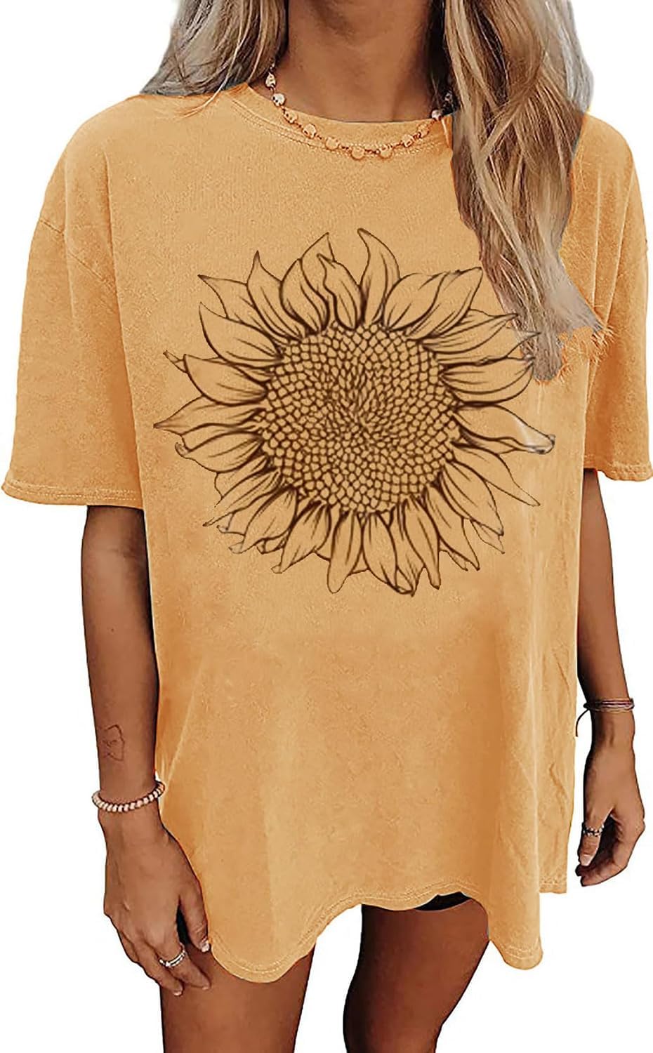 Womens Oversized Tshirt Flower Graphic Tees Nashville Music Short Sleeve Shirts Summer Casual Loose Beach Tops - Image 23