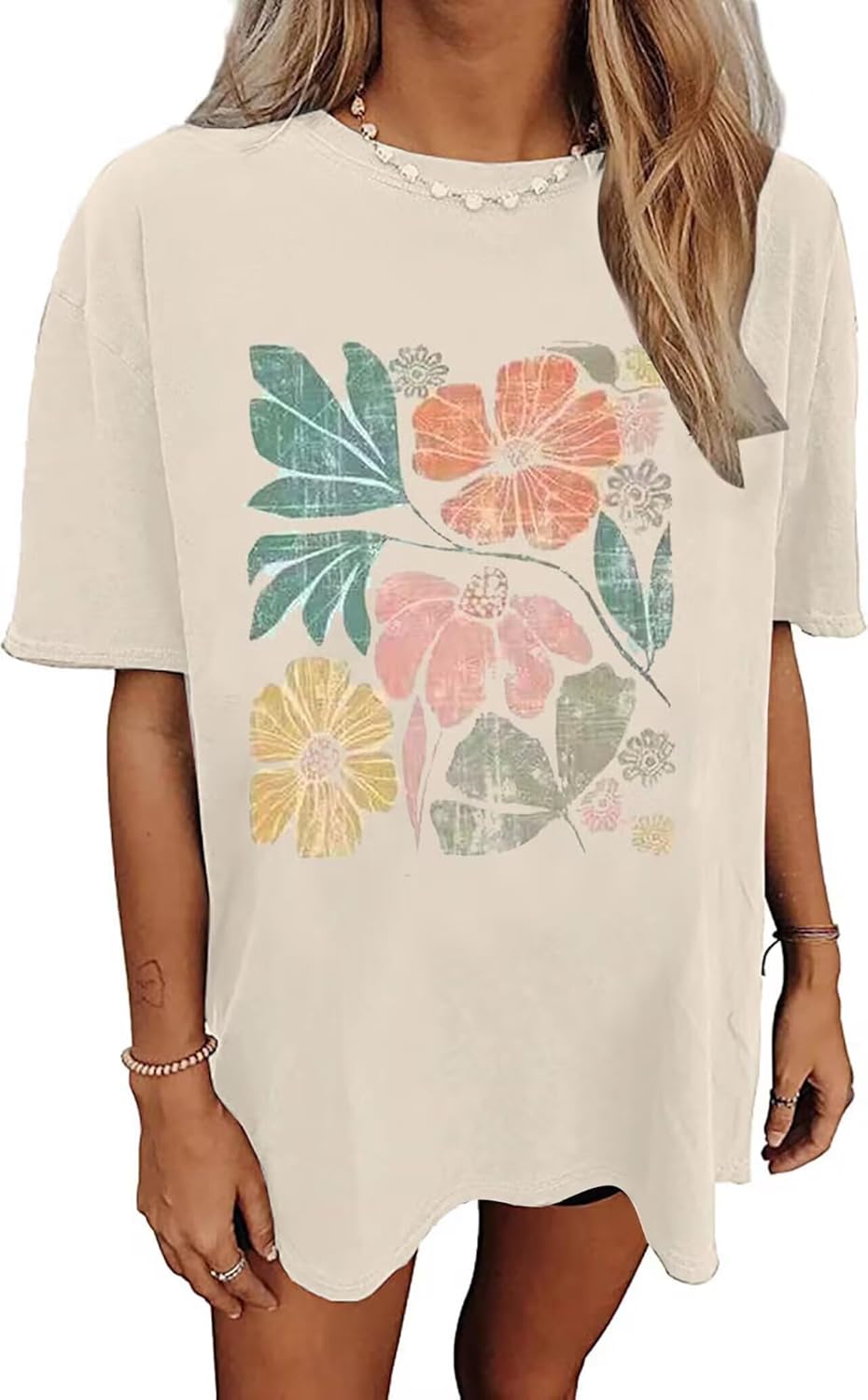 Womens Oversized Tshirt Graphic Tees Summer Casual Short Sleeves Tops Beach Vacation Clothes - Image 16